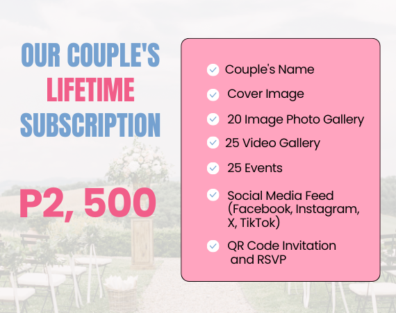 Our Couple's lifetime subscription